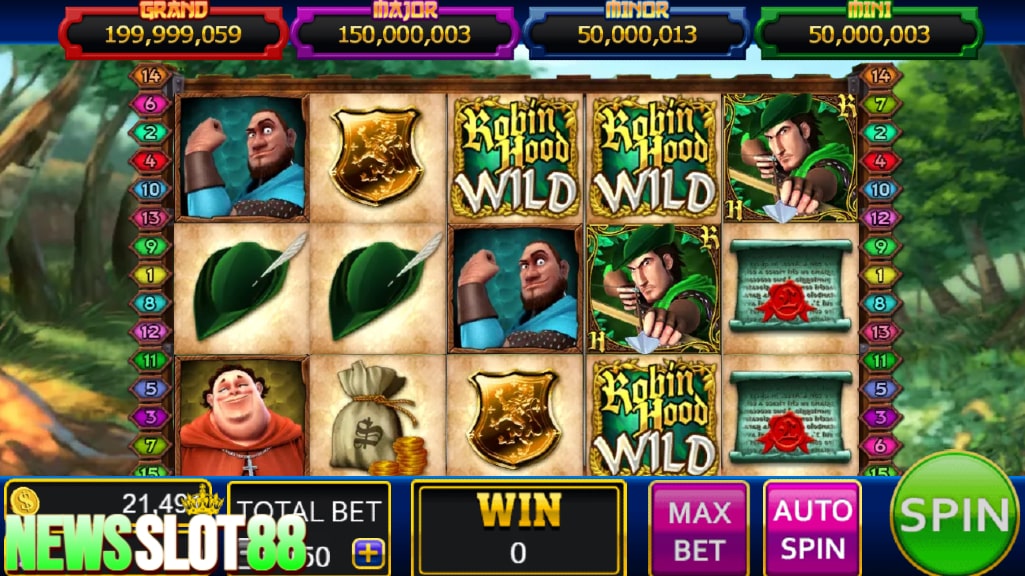 Nikmati keseruan dalam permainan slot online Robin Hoot dari Slot88 yang menggunakan tema hutan Sherwood dalam versi parodi, di mana sang pahlawan bukan manusia, melainkan burung hantu cerdas yang membela kebeneran dengan latar belakang dipenuhi pepohonan, kastil, dan suasana khas cerita rakyat Inggris yang dibuat dengan gaya kartun.