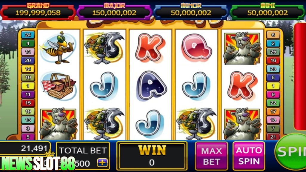 Nikmati keseruan dalam permainan slot online Bonus Bear dari Slot88 yang menggunakan tema ceria dengan suasana hutan yang menyegarkan, pemain akan diajak masuk ke dalam hutan untuk menjelajahi dunia beruang pencari madu.